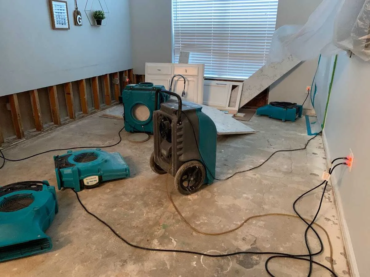 Dehumidifier in flood-cut room for Water Extraction & Removal in Five Forks